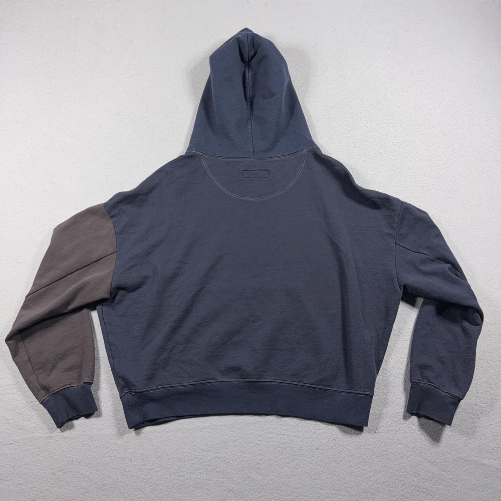 Eckhaus Latta Hoodie Mens Medium Blue Brown Pullover Fleece Sweatshirt Logo - Picture 9 of 11